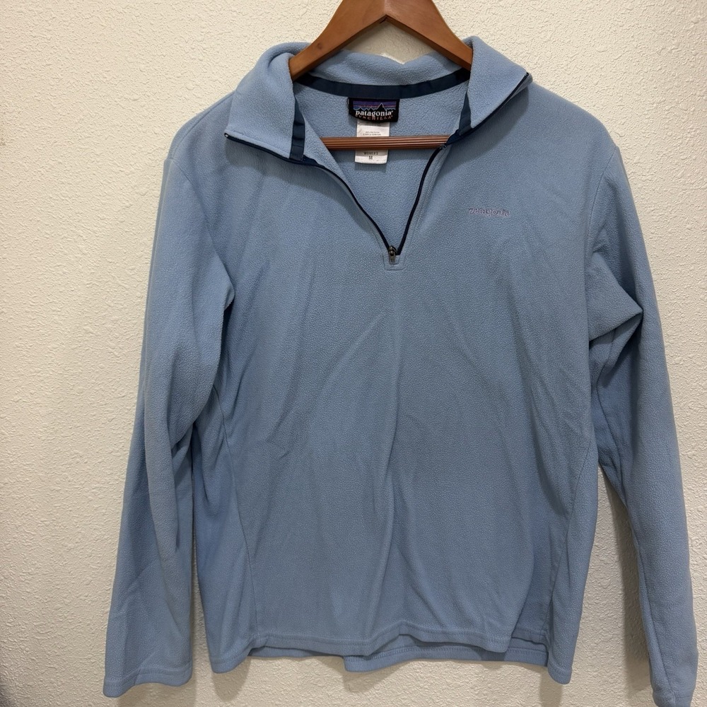 Patagonia Synchilla Quarter Zip Fleece Light Blue Womens Size Medium